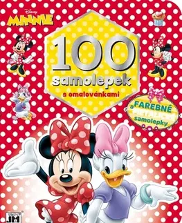 Nalepovačky, vystrihovačky, skladačky 100 samolepiek s vymaľovankami: Minnie