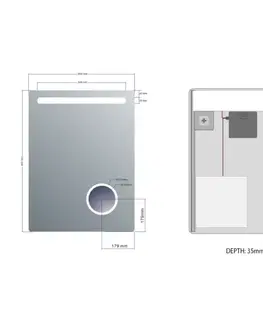 Kúpeľňové zrkadlá SAPHO - ASTRO zrkadlo s LED osvetlením 60x80cm, kozmetické zrkadlo MIRL2