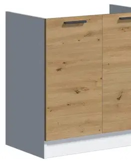 Kuchynské skrinky stojace Kuchynská skrinka Economic D80 ZL biela/artisan