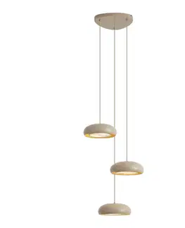 Závesné svietidlá Retro závesná lampa Taupe s kovovým tienidlom 6-svetelná - Macaron