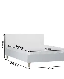 Postele KONDELA Fiera 90 posteľový rám biela