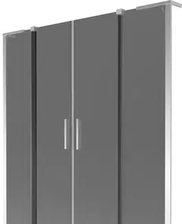 Sprchové dvere MEXEN/S - Velar L Duo dvojkrídlová posuvná vaňová zástena 160 x 150, grafit, chróm 896-160-003-42-01