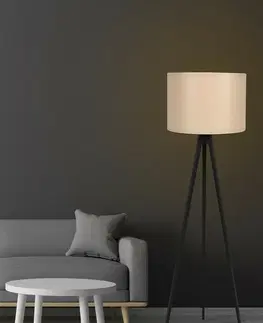 Lampičky Stojacia lampa Tripod Cream Black 115