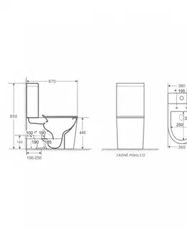 Záchody OLSEN SPA - Kombi WC Robusty RIMLESS sa SLIM sedadlom Soft-close OLKLT2125A