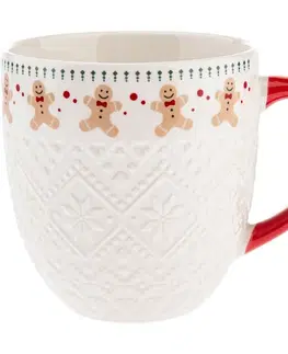 Hrnčeky a šálky Porcelánový hrnček Pletený perníček 630 ml