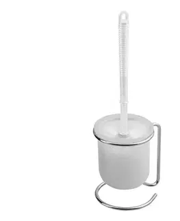 Svietidlá Aqualine - Stojacia WC štetka SIMPLE LINE biela/lesklý chróm GA1304