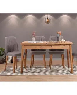Jedálenské sety Jedálenský set s rozkladacím stolom a stoličkami (5 kusov) Santiago Atlantic Grey