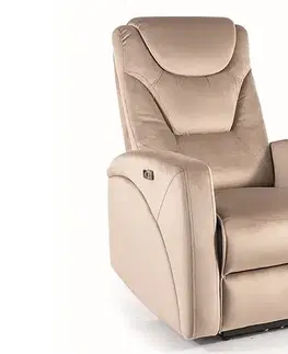 Kreslá KRESS relaxačné kreslo, tmavobéžová 