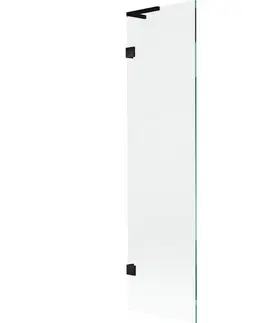 Sprchové dvere MEXEN/S - Lunar L vaňová zástena FIX 50 x 150, transparent, čierna 897L-050-000-70-00