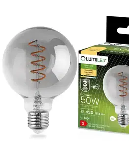 Žiarovky E27 Žiarovka LED G95 filament 6W E27 2200K SMOKEY