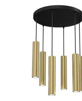 Svietidlá  Luster na lanku RAITO 6xGU10/8W/230V mosadz 119
