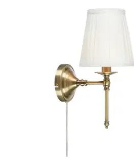 Svietidlá Markslöjd 108968 - Nástenná lampa MANOR 1xE14/40W/230V biela/mosadz 108968