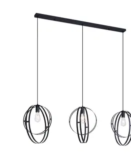 Závesné svietidlá Smart hanglamp zwart langwerpig 3-lichts incl. Wifi G95 - Indu