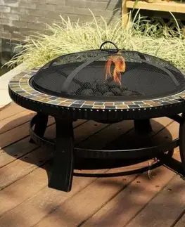 Ohniská Kinekus Ohnisko oceľové s obkladom 76 cm pevné GARDENKUS KLC
