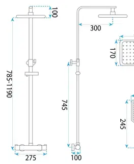 Kúpeľňové batérie REA REA - Sprchový set s batériou 150mm Tom chróm z termostatom REA-P7100