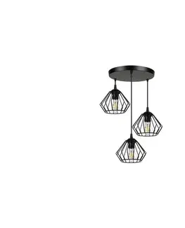 Svietidlá  Luster na lanku CEED 3xE27/60W/230V čierna 0792