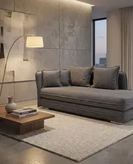 Leňošky KONDELA Lamba L leňoška s úložným priestorom sivá