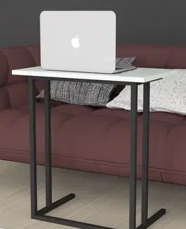 Stoly a stolíky SORIA kovový stolík na notebook, biela