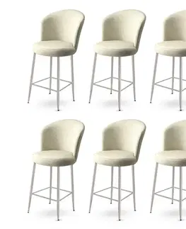 Barové stoličky Bar Stool Set (6 Pieces) Alte - Cream, Chrome