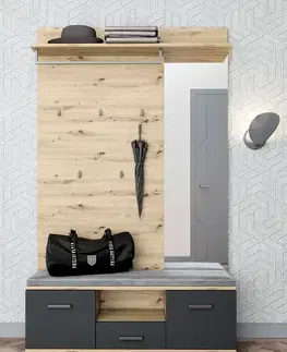 Predsieňové zostavy BRUNETTE predsieňová zostava, dub Artisan/antracit