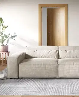 Veľké pohovky DELIFE Veľká pohovka Sirpio XL 270x130 cm manšester béžová