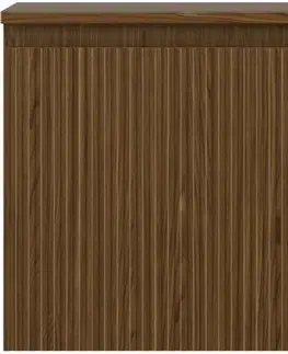 Kúpeľňový nábytok MEXEN/S - Rivel kúpeľňová skrinka pod umývadlo 50 cm s doskou, 1 šuplík, reliéf, orech 91A20-05047-1-BFC86
