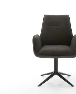 Jedálenské stoličky DELIFE Jedálenská stolička Zoa-Flex zmiešané materiály čierna krížová podstava čierna 360° otočný hojdacia funkcia vrecková pružina