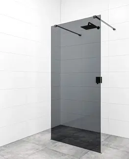 Sprchové dvere Sprchová zástena Walk-in 80 cm SAT vo farbe profilu čierna SATBWI80KSZAVC SATBWI80KSZAVC