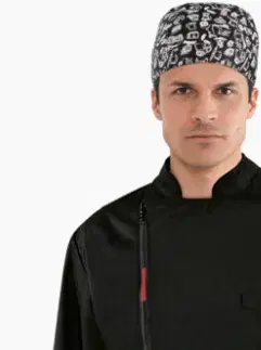 Pánske košele TOMA Kuchársky rondon TOMA (zapínanie na zips) - čierny, dlhý rukáv S