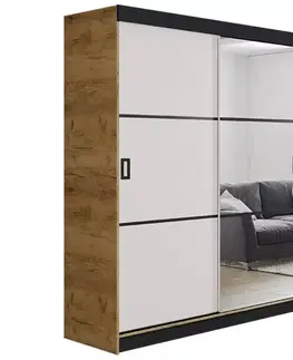 Spálňové šatníkové skrine Skriňa Retro 138 3L craft / Dvierka biely