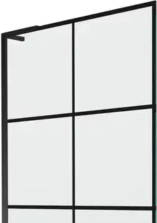Sprchové dvere MEXEN/S - Next L vaňová zástena FIX 90 x 150, čierna vzor, čierna 895-090-000-03-77-70
