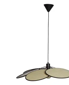 Svietidlá Cottex 8200130-4000 - Závesné svietidlo WINF na lanku 1xE27/8W/230V béžové/čierne 8200130-4000