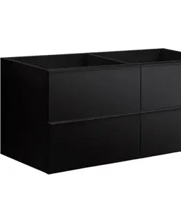 Kúpeľňový nábytok CERANO - Koupelnová skříňka pod umyvadlo s úchytkou Velora - černá matná, úchytka černá - 158x53x46,5  CER-665023