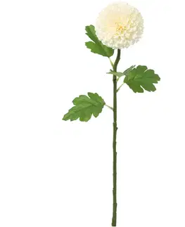 Záhradné dekorácie Chryzantéma biela pompon 51 cm