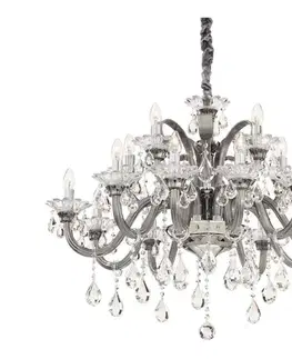 Svietidlá Ideal Lux - Krištáľový luster na reťazi COLOSSAL 15xE14/40W/230V pr. 95 cm šedá 081526