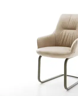 Jedálenské stoličky DELIFE Jedálenská stolička Zelia-Flex s opierkami mikrovlákno béžová vintage jedálenská stolička plochý titánová farba vrecková pružina