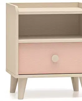 Nočné stoliky Nočný stolík Mevel 10 Púštny piesok/Mill. Pink