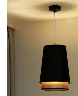 Svietidlá  - Luster na lanku BELL SHINY 1xE27/15W/230V pr. 25 cm čierna/medená 603225