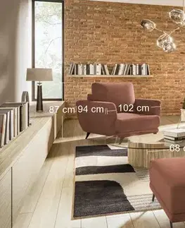 Sedacie súpravy NABBI Meri 3+1+1 rozkladacia sedacia súprava s úložným priestorom tmavoružová