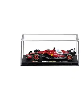 Autíčka a dopravné prostriedky BBurago Bburago Formula 1 Ferrari SF-25 č. 16 Charles Leclerc v dekoratívnom boxe – mierka 1:43