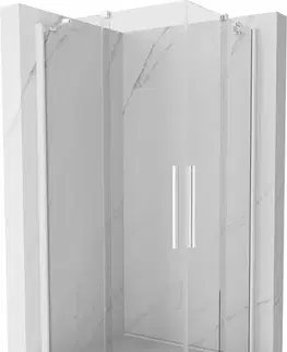 Sprchovacie kúty MEXEN/S - Velar Duo štvorcový sprchovací kút 100 x 90, transparent, biela 871-100-090-02-20
