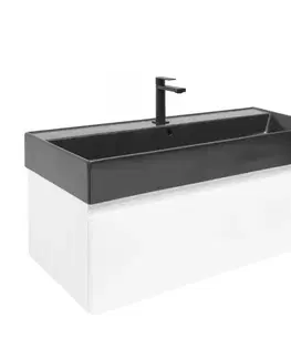 Kúpeľňový nábytok Kúpeľňová skrinka s umývadlom SAT B-WAY 99x30x45 cm biela lesk BWAY100WU2BB BWAY100WU2BB