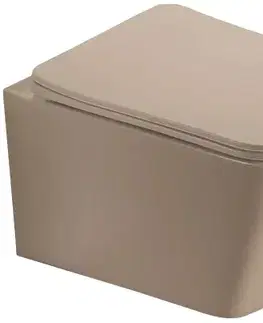 Záchody MEXEN - Teo Závesná WC misa vrátane sedátka s slow-slim, duroplast, cappuccino mat 30854064