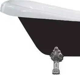 Vane MEXEN/S - Retro voľne stojaca vaňa 150x73 cm biela / čierna chróm nohy , zátka sifónu chrom 53251507375-00