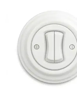 Predlžovacie káble lap - Retro sériový vypínač s rámčekom č. 5 snehobiela KA0151+KA0146