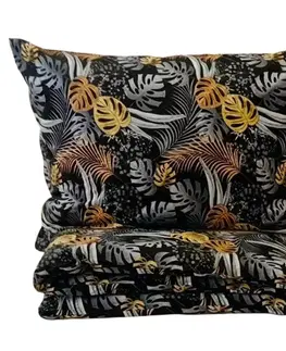 Obliečky Obliečky bavlnené Palmarine Gold TiaHome - 1x Vankúš 90x70cm, 1x Paplón 140x200cm
