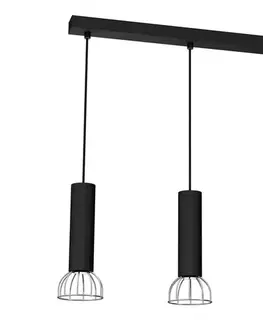 Svietidlá  Luster na lanku DANTE 3xGU10/25W/230V čierna/lesklý chróm MLP7360