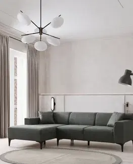 Sedacie súpravy Rohová sedacia súprava / Rohová pohovka New Petra L Corner - Green