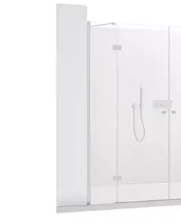 Sprchovacie kúty CERANO - Sprchové 2-pantové dvere Marino L/P - 6 mm - chróm, transparentné sklo - 218(119+99)x190 CER-8050BD7547