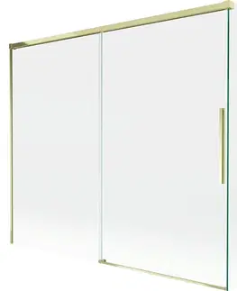 Sprchové dvere MEXEN/S - Rox vaňová zástena 2-krídlová posuvná 180 + 90 x 150, transparent, zlatá 8C9-180-090-50-00